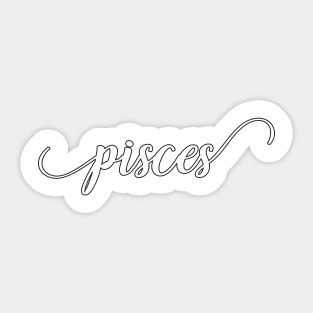 Pisces Zodiac Script Sticker Sticker